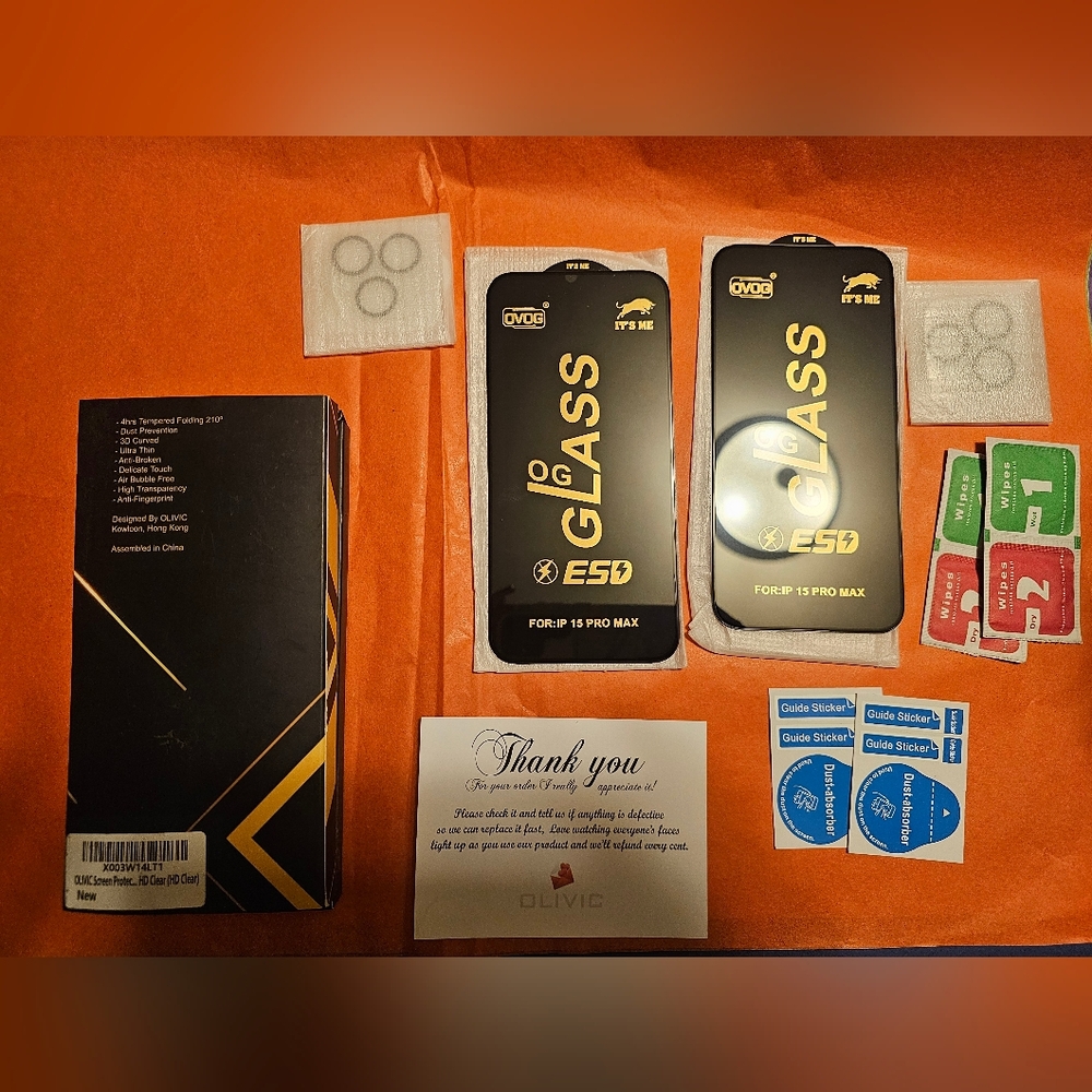Olvic Screen Protector for iPhone 15 Pro Max 2sets In Box. ⚡️ - Picture 2 of 2